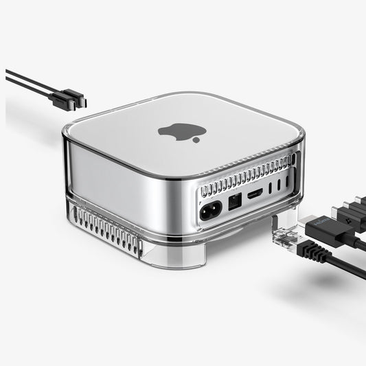 ACS09210 - Apple Mac Mini Stand | Ultra Hybrid in Crystal Clear showing the inside of stand