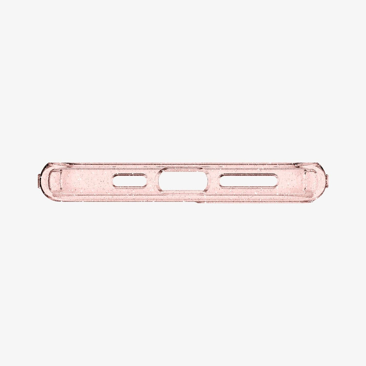 077CS27230 - iPhone 11 Pro Case Liquid Crystal Glitter in rose quartz showing the bottom with precise cutouts
