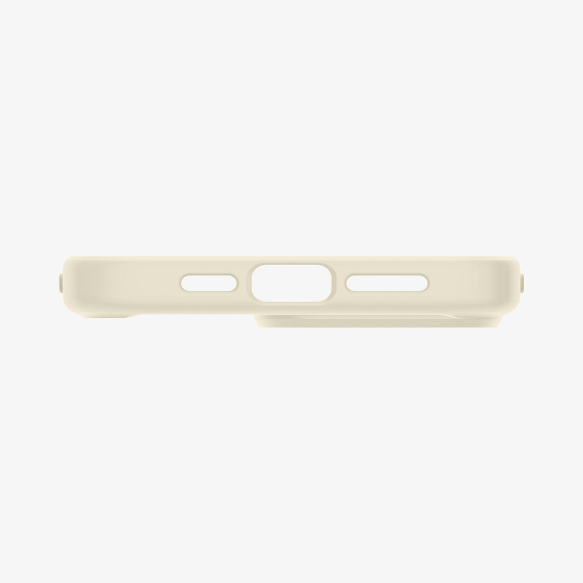 ACS06712 - iPhone 15 Pro Case Ultra Hybrid in mute beige showing the bottom with precise cutouts