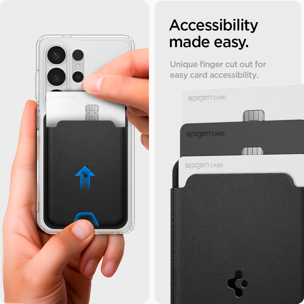 AFA09204 - Galaxy S25 Series MagFit Card Holder Valentinus 3 Cards (MagFit) in Black showing accessibility made easy.