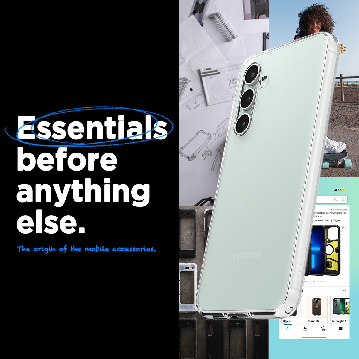 ACS06369 - Galaxy S23 FE Case Liquid Crystal in crystal clear essentials before anything else. the origin of the mobile accessories.