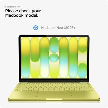 AGL11669 - MacBook Neo 13-inch Glas.tR Slim in Clear showing please check your Macbook model