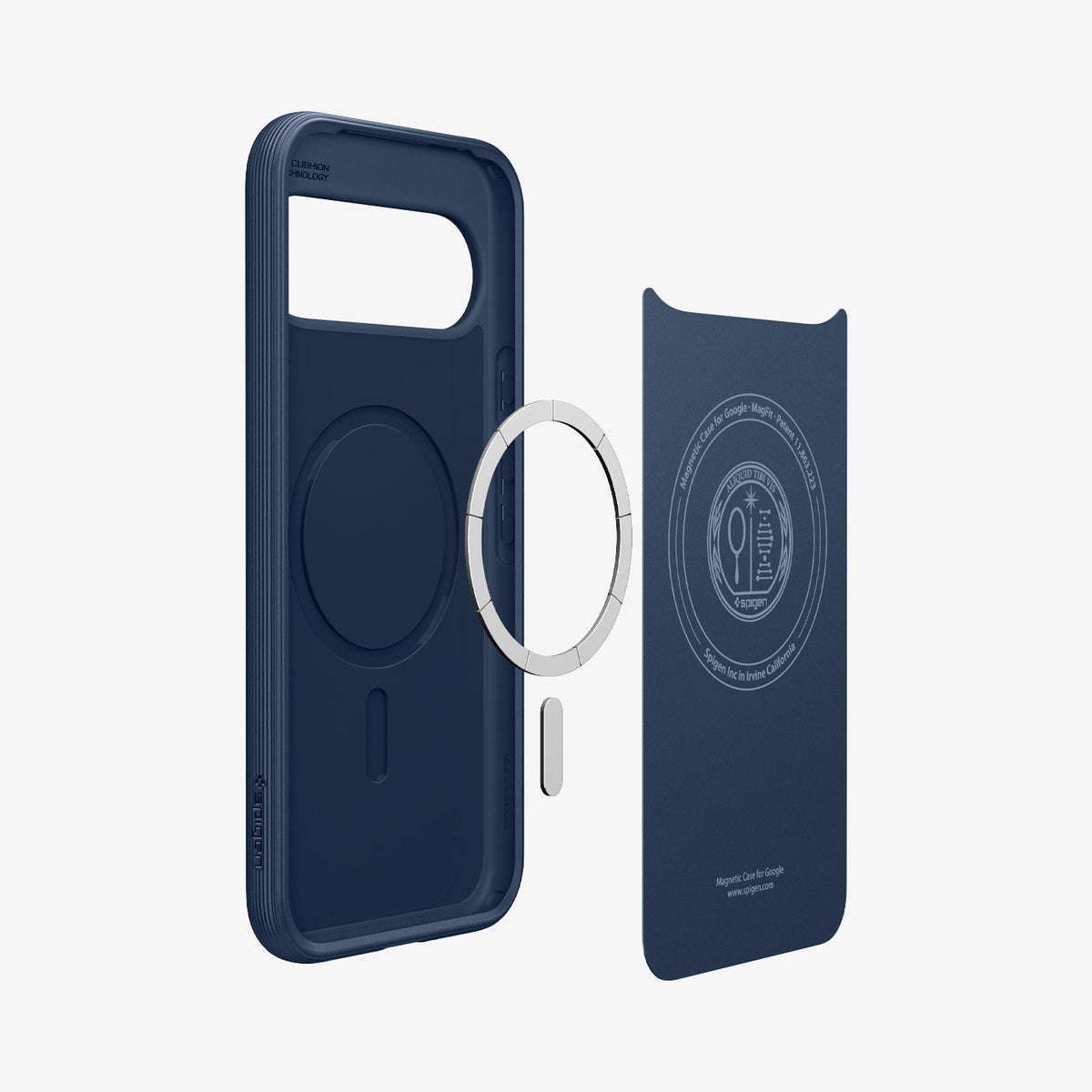 ACS09710 - Pixel 10 Pixel 10 Pro in midnight blue showing the inside layers of case