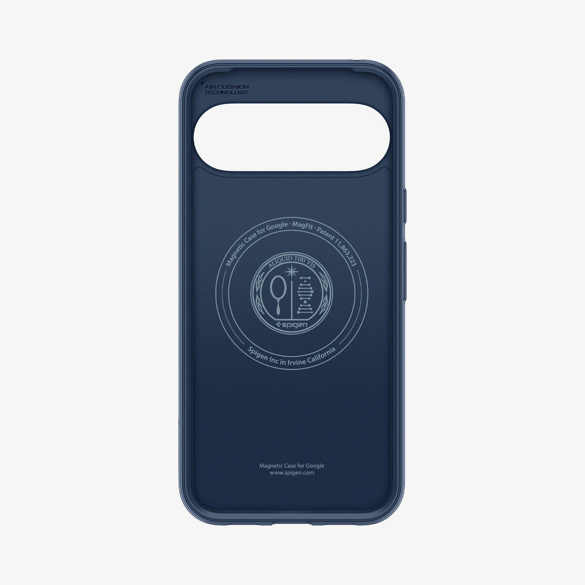 ACS09710 - Pixel 10 Pixel 10 Pro in midnight blue showing the inside of case