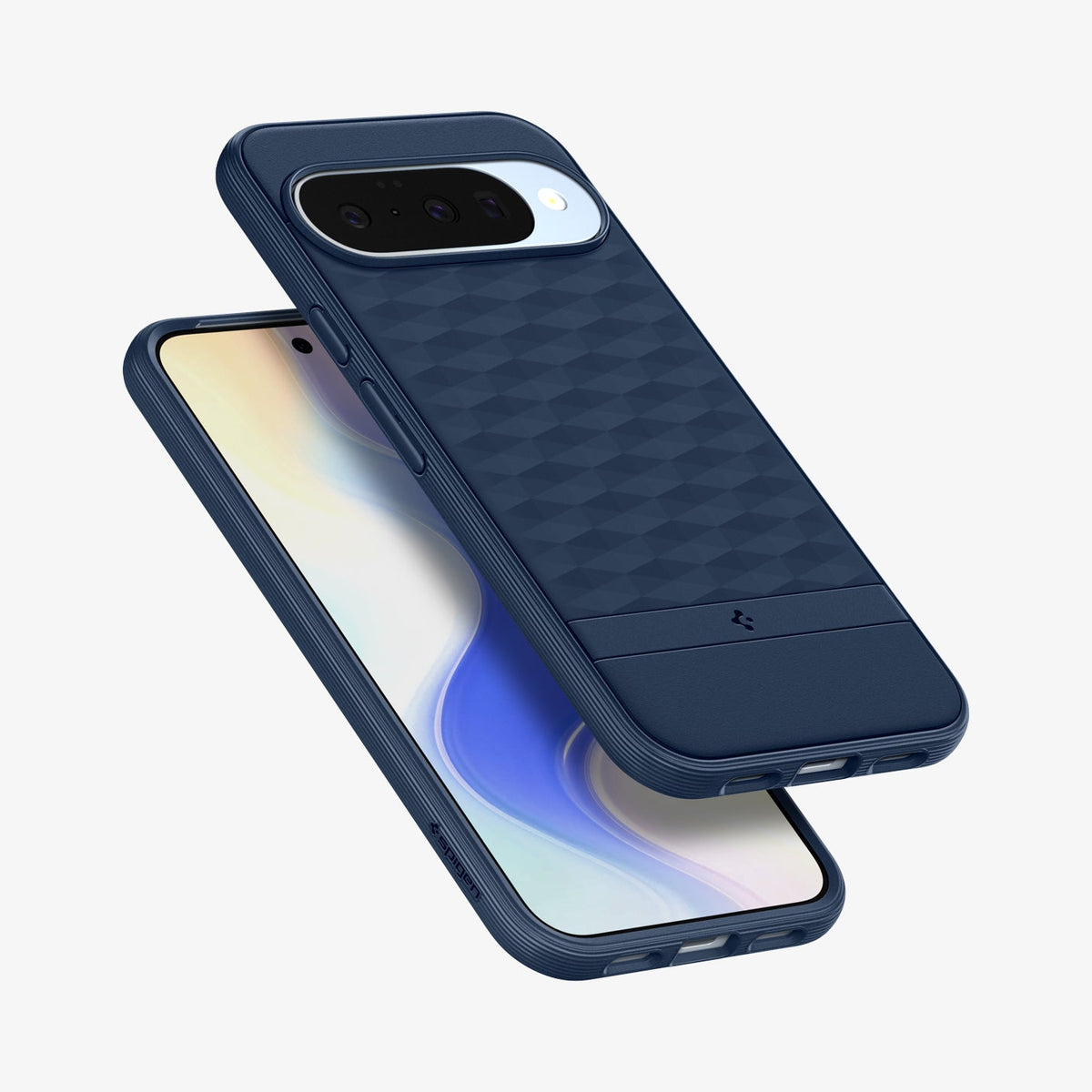 ACS09710 - Pixel 10 Pixel 10 Pro in midnight blue showing the back, front and sides