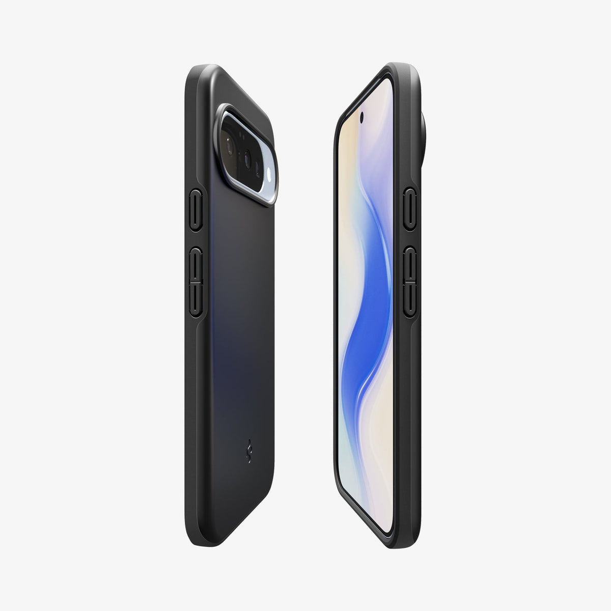 ACS09699 - Pixel 10, Pixel 10 Pro Thin Fit (MagFit) in black showing the sides, partial front and back