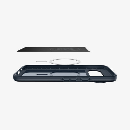 ACS09700 - Pixel 10, Pixel 10 Pro Thin Fit (MagFit) in Metal Slate showing the multiple layers of case with device