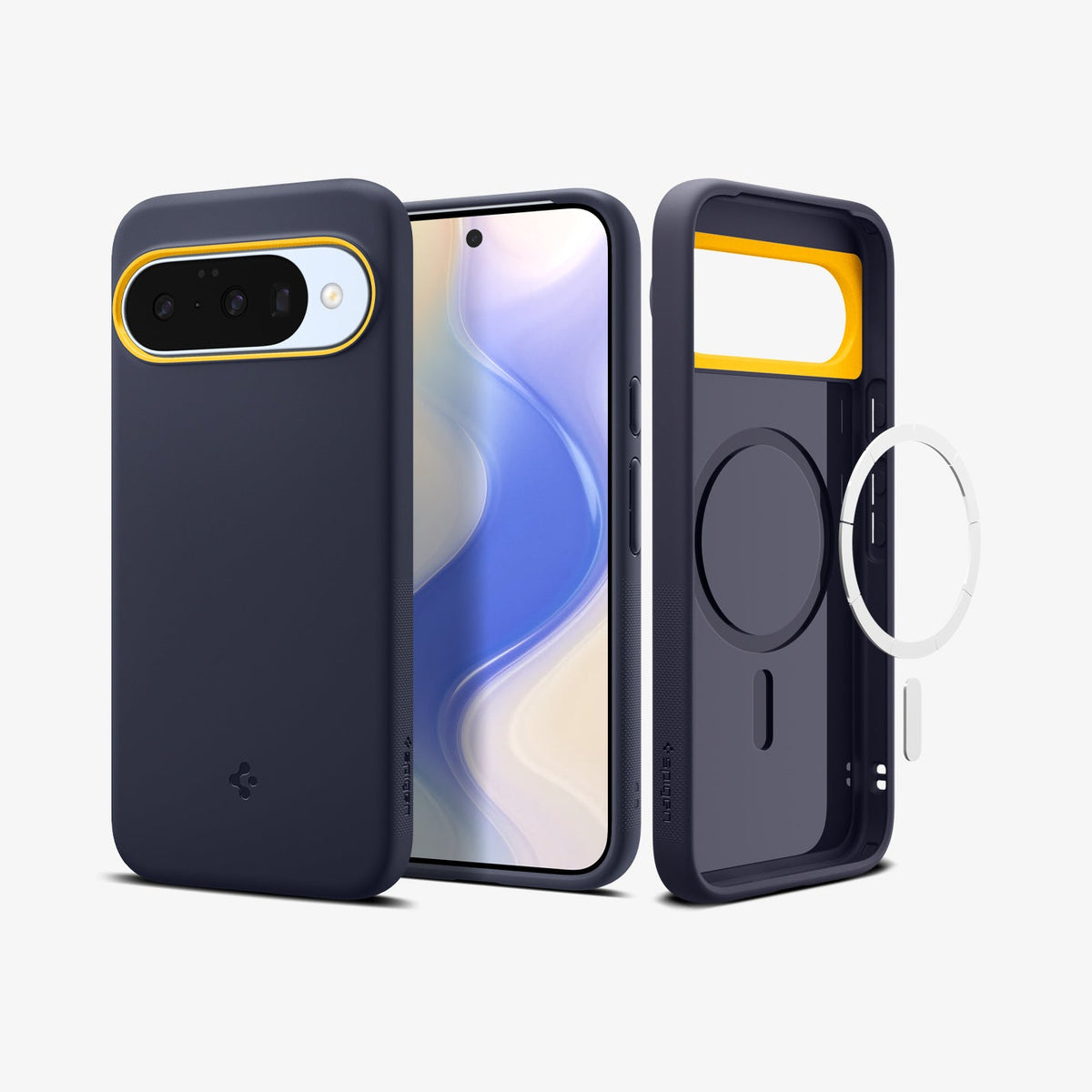 ACS09711 - Pixel 10 Pixel 10 Pro Case Nano Pop (MagFit) in blueberry navy showing the back, front and inside
