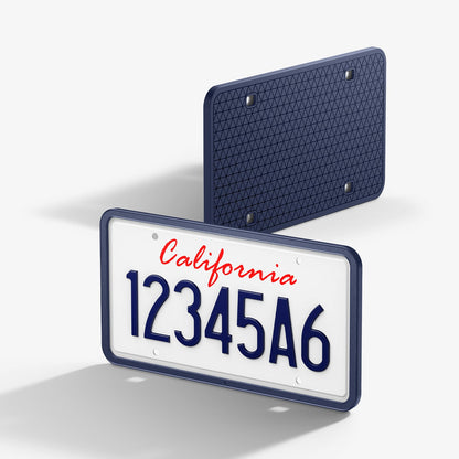 ACP12021 - License Plate Frame | LP100 in Blue showing the front and back