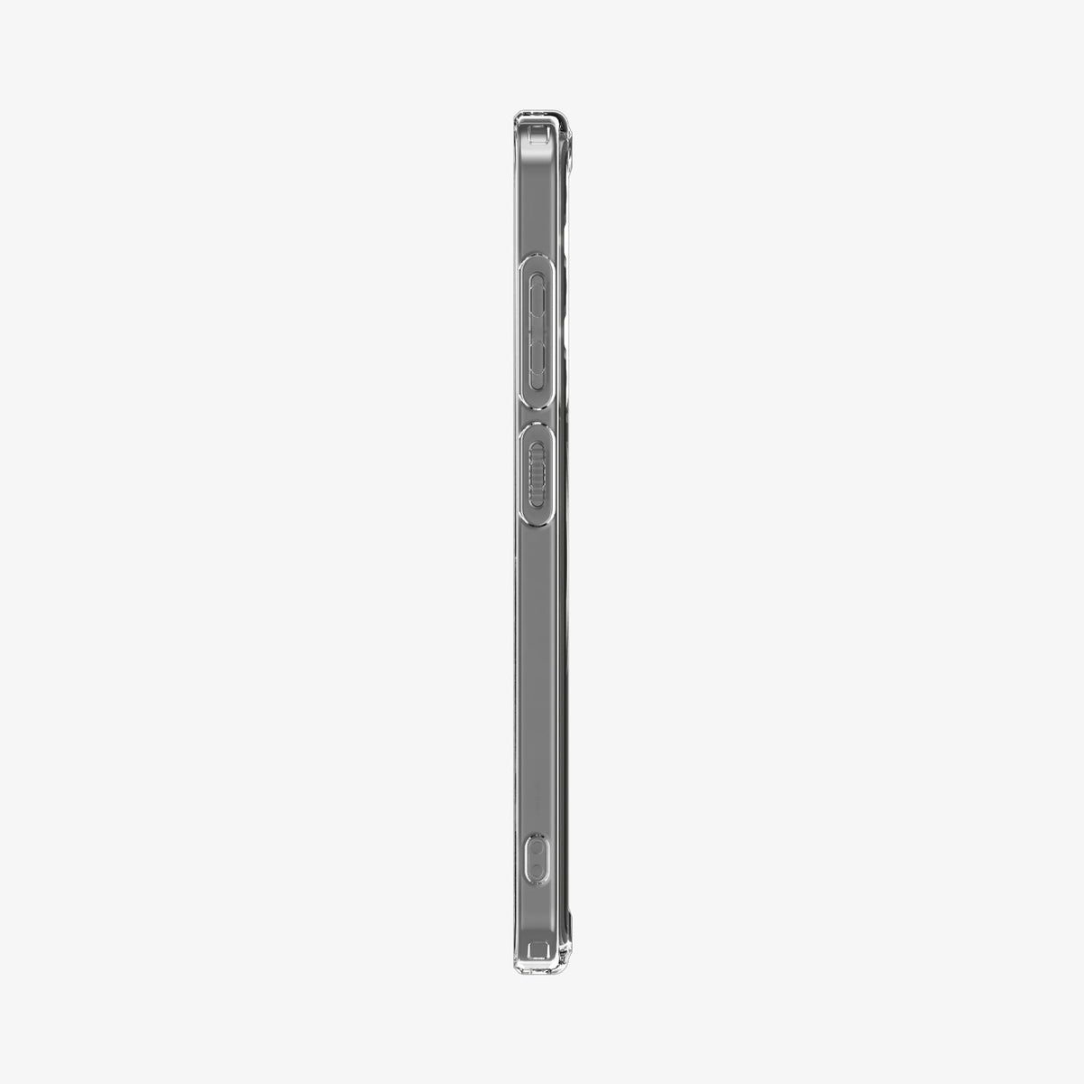 ACS08983 - Galaxy S25 Plus Case Ultra Hybrid Metal Ring Zero One (MagFit) in Zero One White showing the side