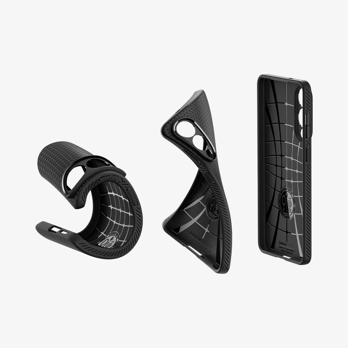 ACS09420 - Galaxy S25 Edge Case Liquid Air in Matte Black showing the inner, partial back case showing flexibility