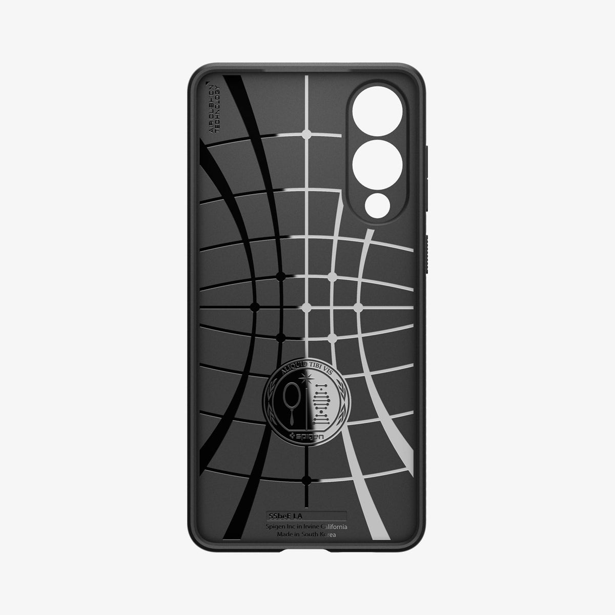 ACS09420 - Galaxy S25 Edge Case Liquid Air in Matte Black showing the inner