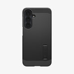 ACS11634 - Galaxy S26 FE Tough Armor (Mag Fit) showing Galaxy S26 FE in a black Tough Armor MagFit case with dual layer design and camera protection