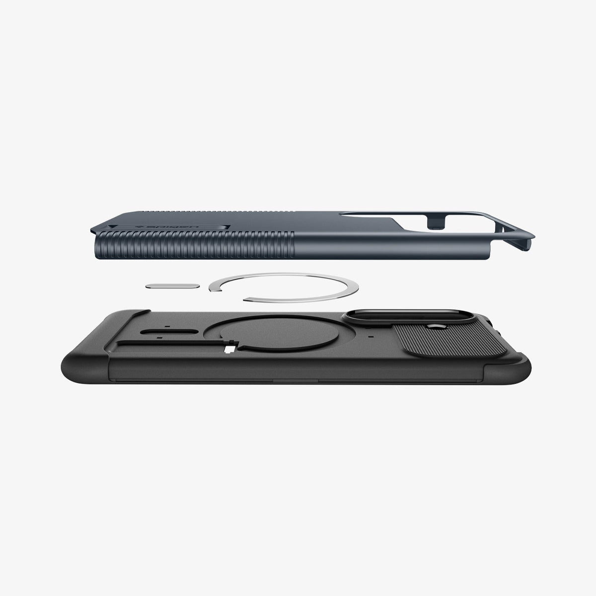 ACS10717 - Galaxy S26 Plus Slim Armor (Mag Fit) in Metal Slate showing the top and bottom