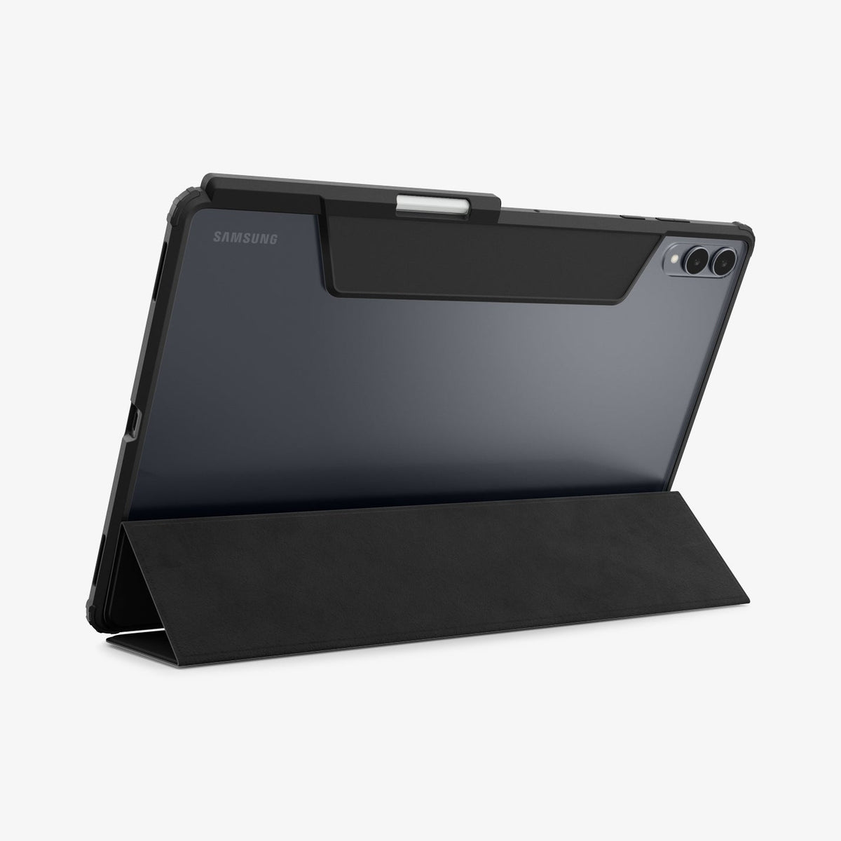 ACS10219 - Galaxy Tab S11 Ultra Series Ultra Hybrid Pro in Black showing the back with device propped up by built in kickstand