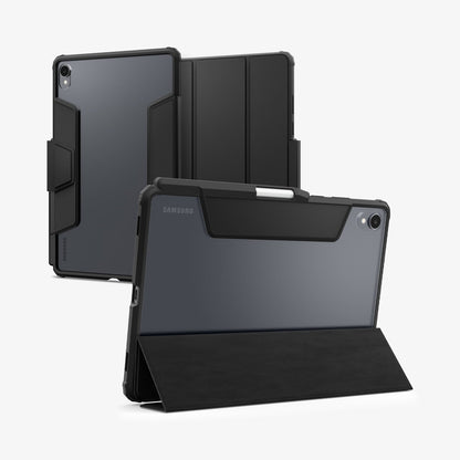 ACS10212 - Galaxy Tab S11 Series Ultra Hybrid Pro in Black showing the back, front and device propped up by built in kickstand