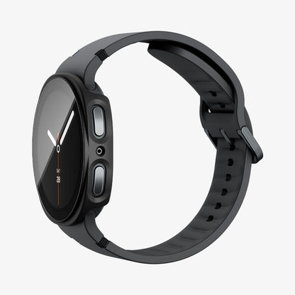 ACS11597 - Galaxy Watch 9 (40mm) Thin Fit 360 showing the case's side profile with button cutouts and band on the smartwatch