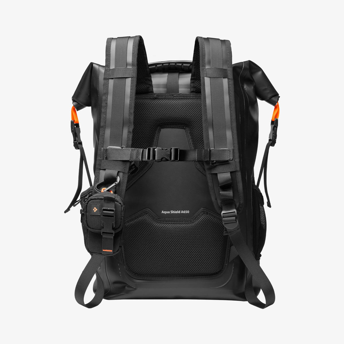 AMP07875 - AquaShield Waterproof Backpack A650 in Black showing the back