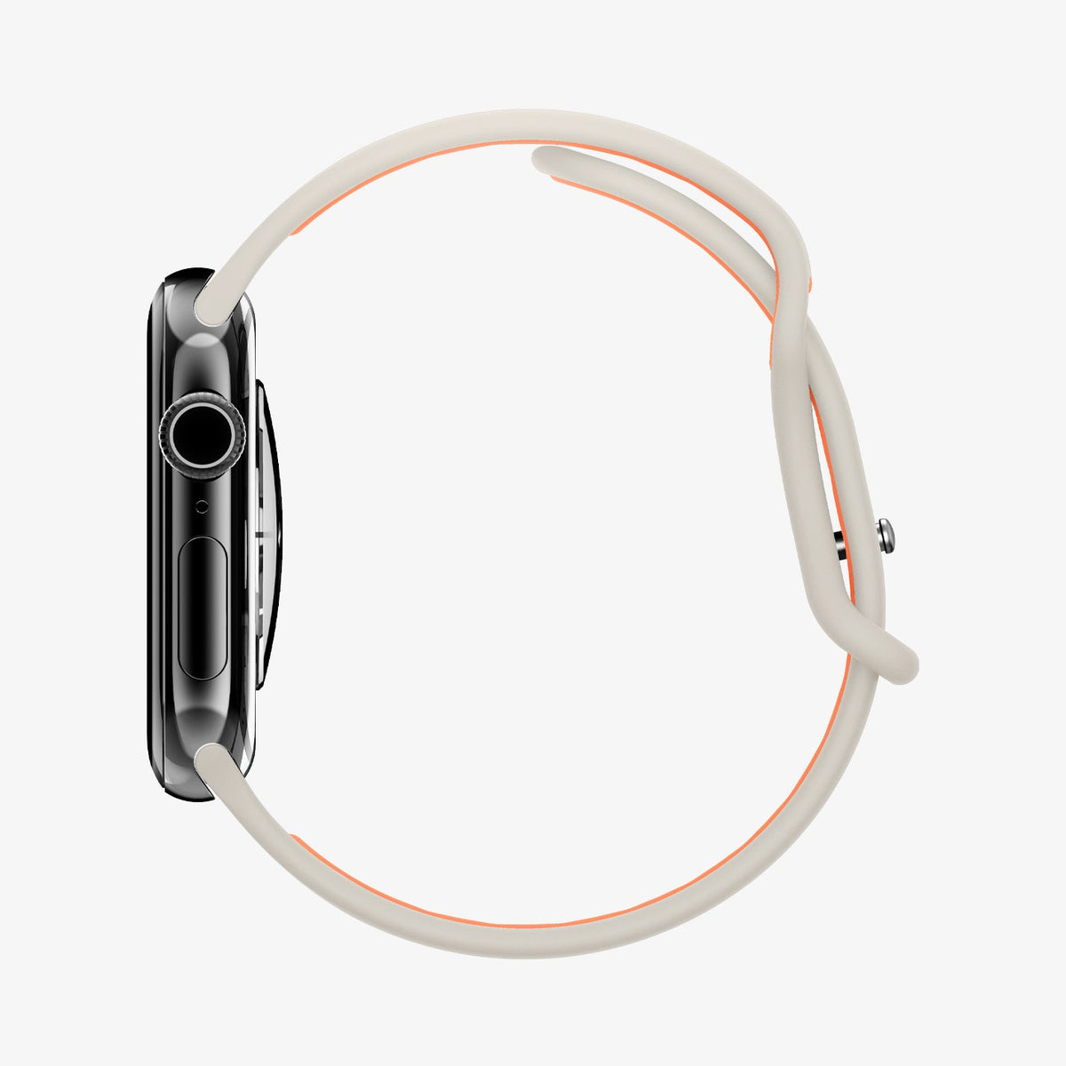AMP09323 - Apple Watch Series - Nano Pop 46mm in Orange Beige showing the side facing left