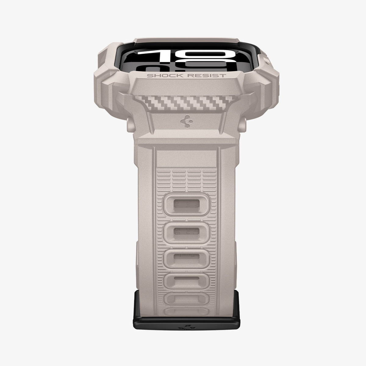 ACS10496 - Apple Watch 10/11 (42mm) Rugged Armor Pro 2 in Dune Beige showing the front and bottom
