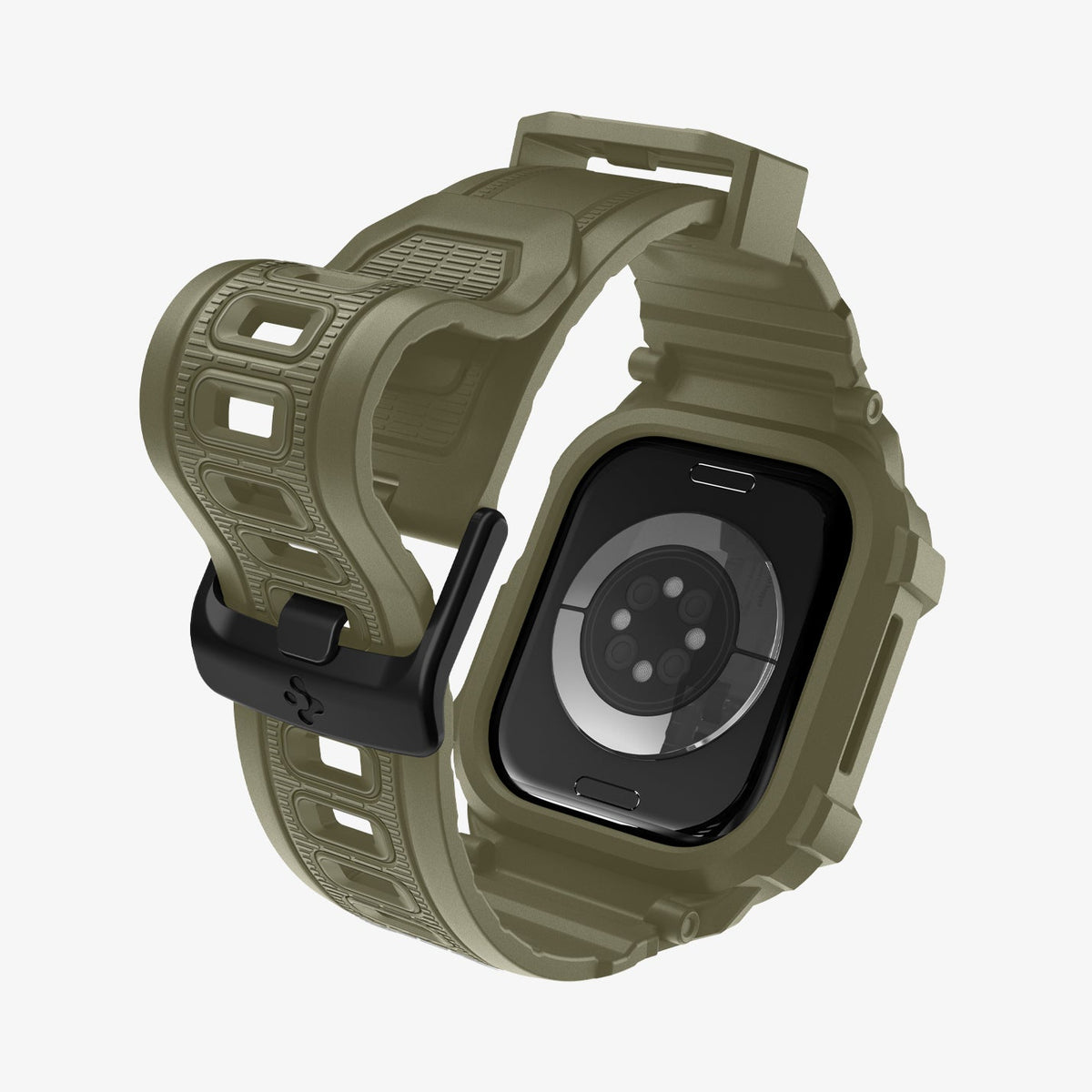 ACS10507 - Apple Watch 10/11 (46mm) Rugged Armor Pro 2 in Vintage Khaki showing the back and inside of band