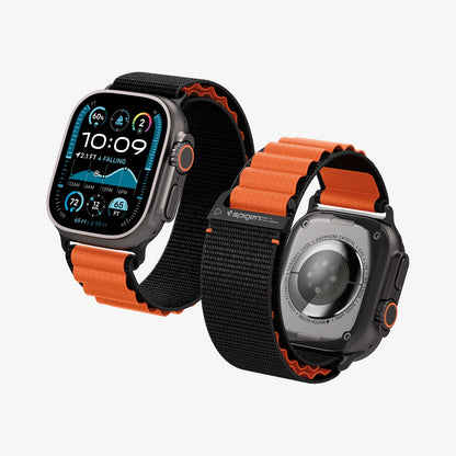 AMP10145 - Apple Watch Ultra (49mm) WBF1 in Black Orange showing the front and back