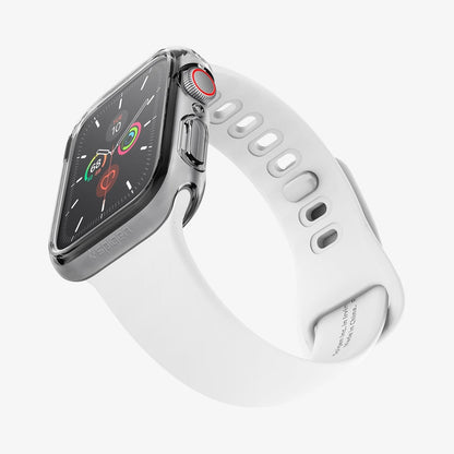 ACS00428 - Apple Watch Series (44mm) Case Ultra Hybrid in crystal clear showing the front, bottom and side