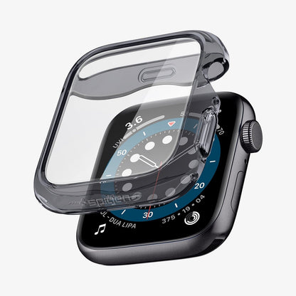 ACS01838 - Apple Watch Series (44mm) Case Ultra Hybrid in space crystal showing the case hovering in front of watch face