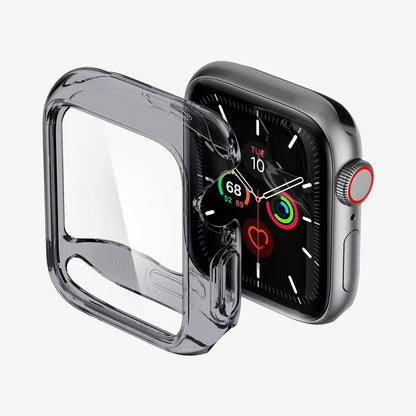 ACS01838 - Apple Watch Series (44mm) Case Ultra Hybrid in space crystal showing the case hovering in front of watch face