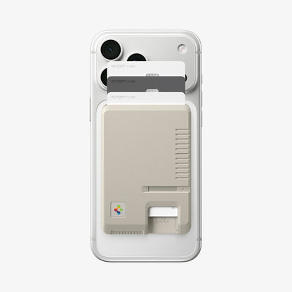 AFA10949 - Classic LS Card Holder (Mag Fit) in Stone showing the front with multiple cards in slot