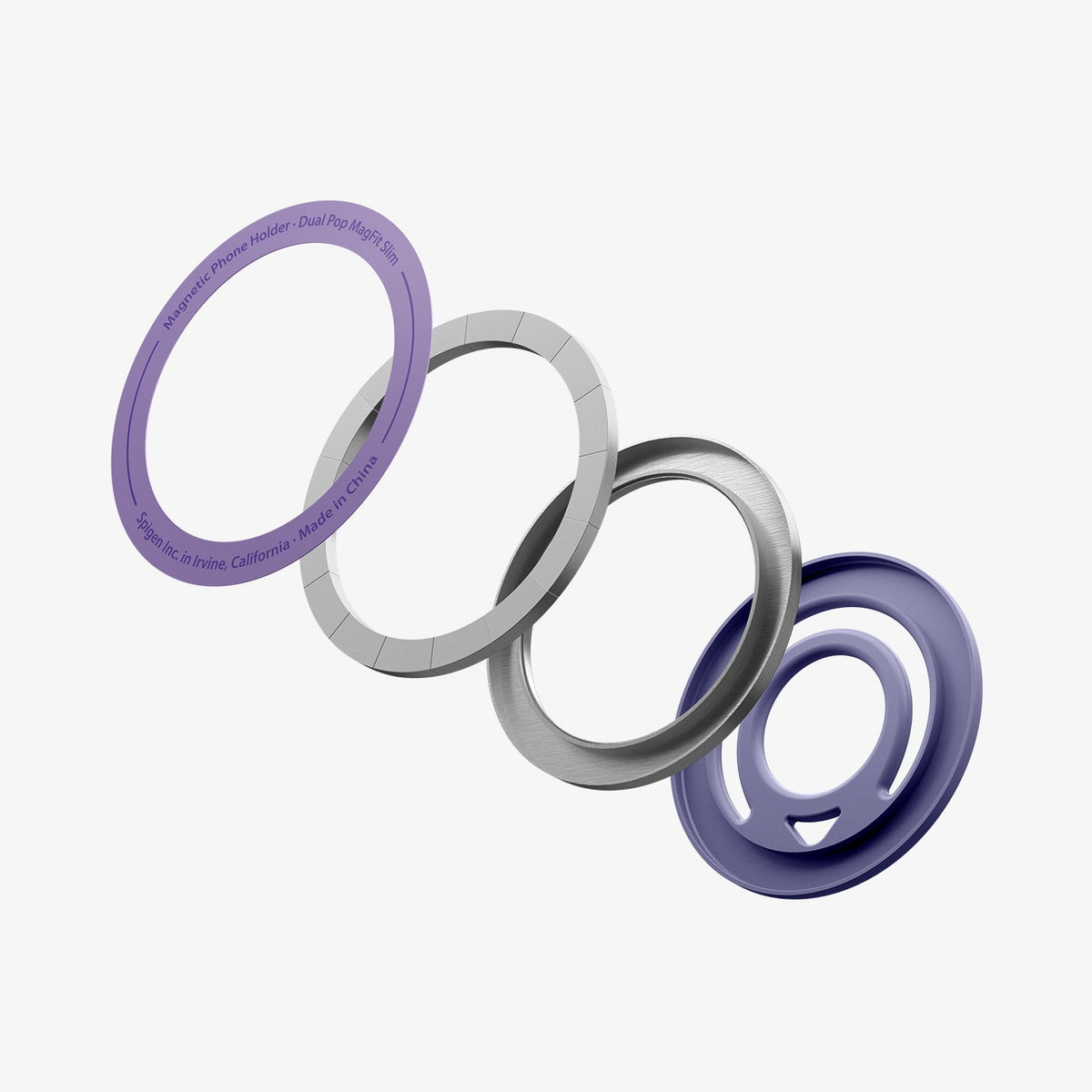 AMP11369 - O-Mag Slim Dual pop (MagFit) in violet showing the parts of the mag ring hovering