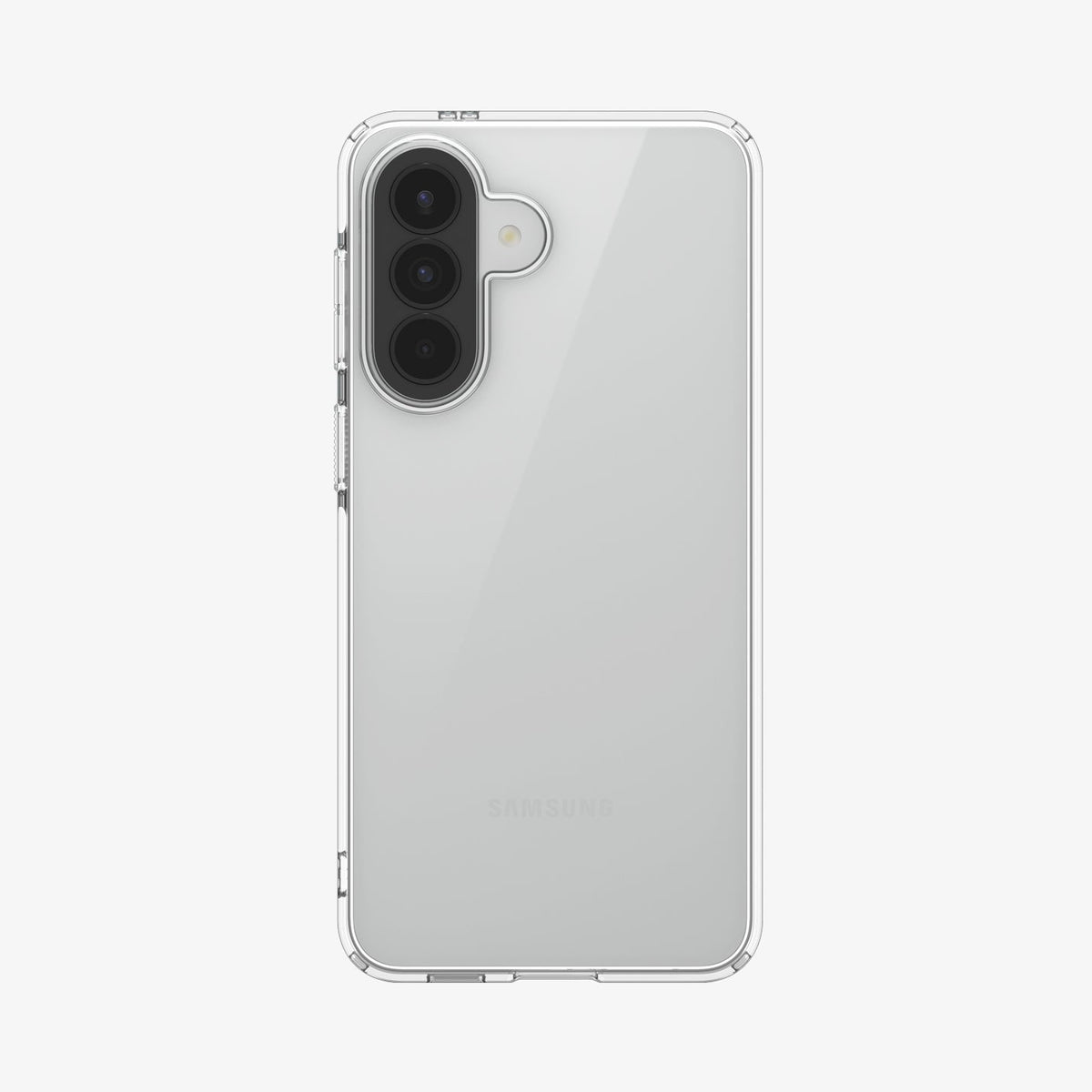 ACS11127 - Spigen Liquid Crystal Galaxy A57 5G case in Crystal Clear - back view showing see-through design and reinforced corners