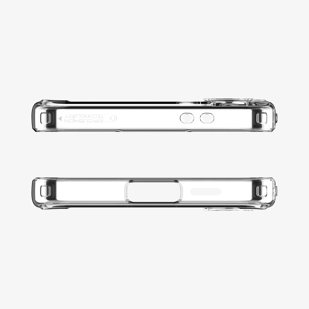 ACS08620 - Galaxy S24 FE Case Ultra Hybrid in Crystal Clear showing the top and bottom