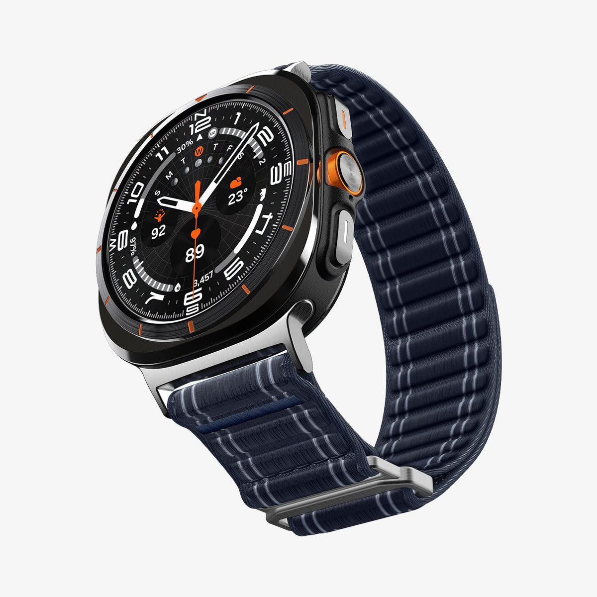 AMP10148 - Galaxy Watch Ultra WBF0 in navy showing the front, side, inner side and bottom