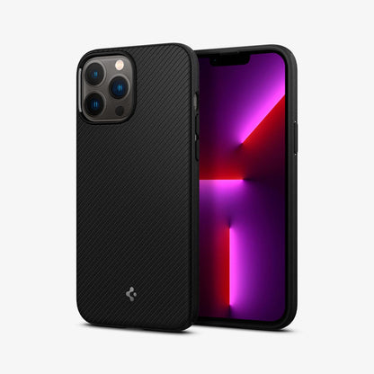 ACS03281 - iPhone 13 Pro Case Mag Armor in black showing the back and front