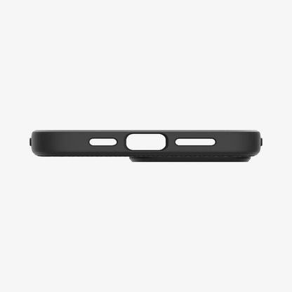 ACS09114 - iPhone 16 Pro Max Case Liquid Air T (MagFit + Camera Control) in Matte Black showing the bottom
