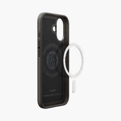 ACS09971 - iPhone 17 Thin Fit (MagFit) in Gunmetal showing inside with magfit magnet