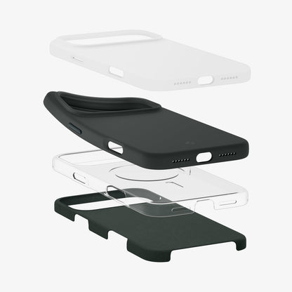 ACS09956 - iPhone 17 Pro Silicone Fit (MagFit) Case in green showing the multiple layers of case