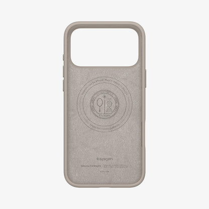 ACS09957 - iPhone 17 Pro Silicone Fit (MagFit) Case in stone showing the inside of case