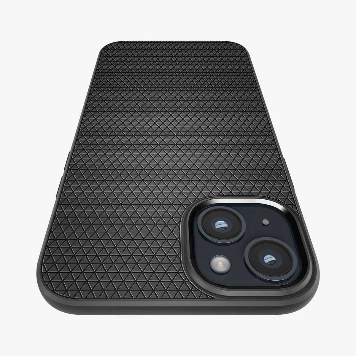 ACS04891 - iPhone 14 Plus Case Liquid Air in matte black showing the back zoomed in to show the fine details