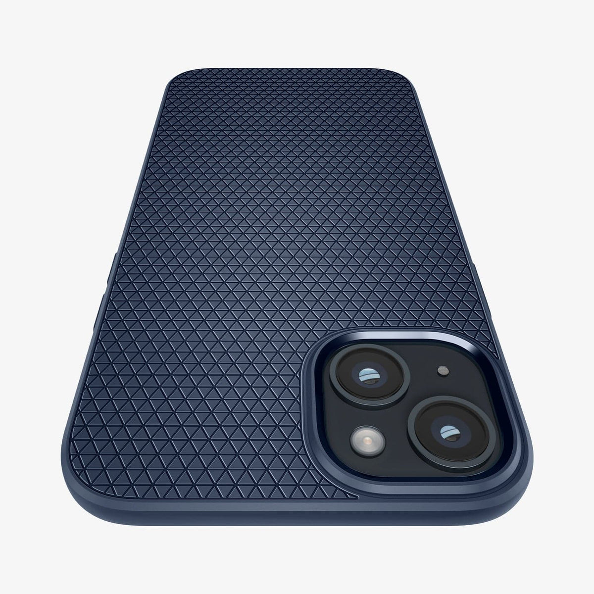 ACS05038 - iPhone 14 Case Liquid Air in navy blue showing the back zoomed in to show the fine details