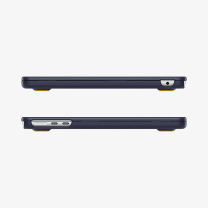ACS11268 - MacBook Air 13-inch Nano Pop Blueberry Navy showing side views with open cutouts for ports and ventilation