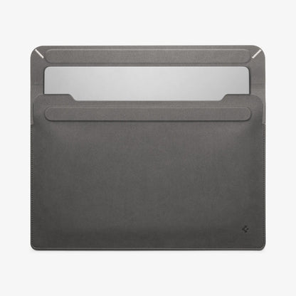 AFA06418 - Spigen Valentinus MacBook Sleeve partially opened revealing laptop sticking out