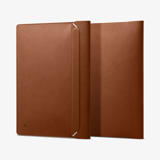 AFA06416 - Spigen Valentinus MacBook Sleeve rear exterior with clean minimal leather surface