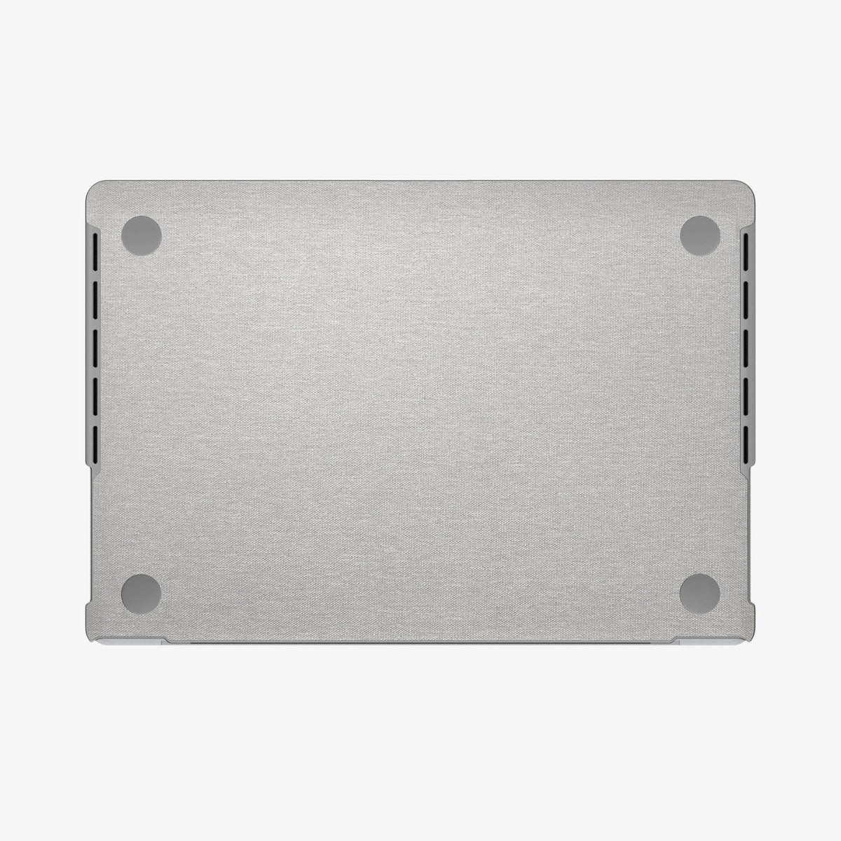 ACS10976 - MacBook Pro 14-inch in Heather Gray showing the bottom