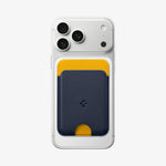 AFA06390 - MagSafe Card Holder Nano Pop (Mag Fit) in Blueberry Navy showing the front attached to the back of the device