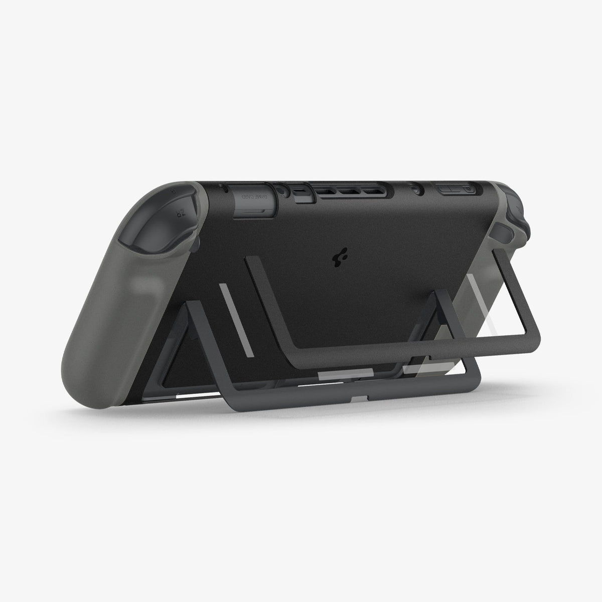 ACS10206 - Nintendo Switch 2 Case Nano Pop in Black Sesame showing the back, top and partial side while layers of the stand detached from each other