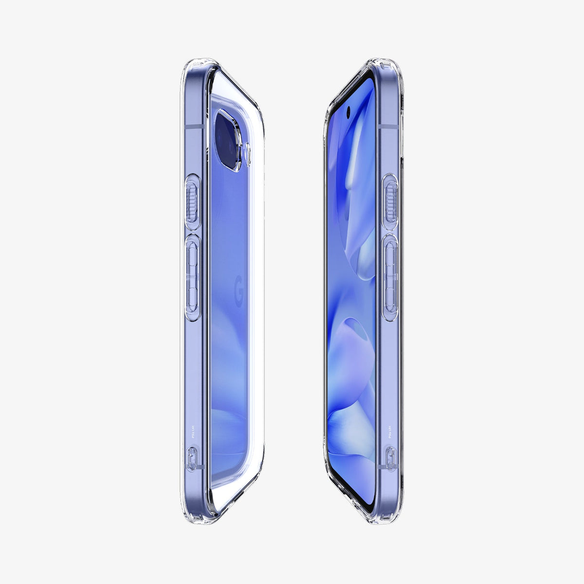 ACS09042 - Pixel 9a Case Ultra Hybrid in Crystal Clear showing the partial back, partial front and sides