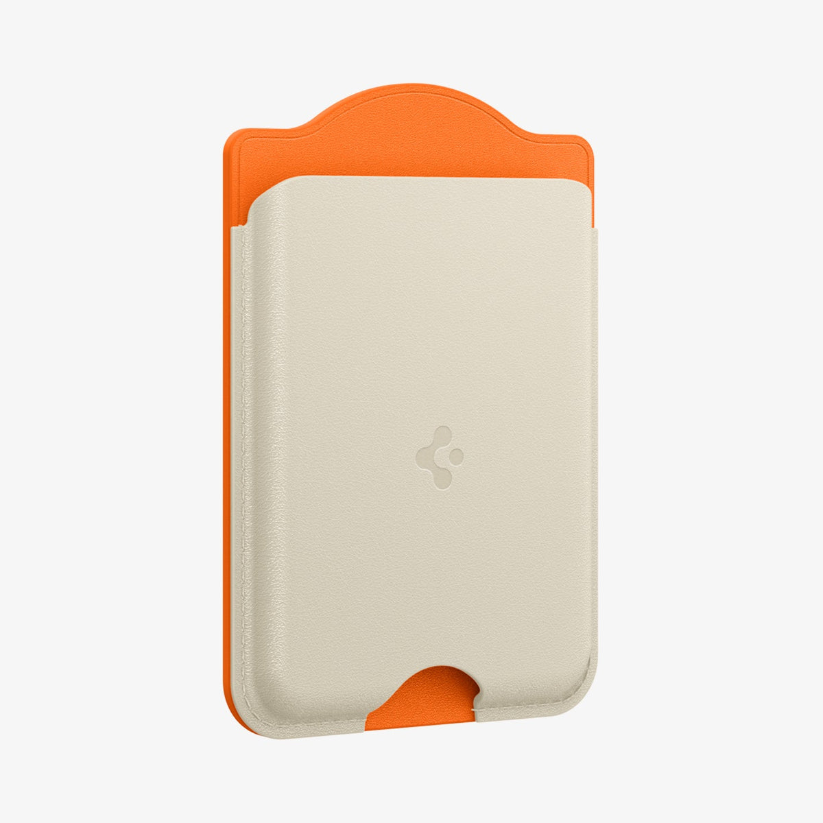 AFA09233 - Galaxy S25 Case MagSafe Card Holder Nano Pop (MagFit) in Orange Beige showing the front, partial side