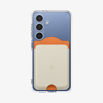 AFA09233 - Galaxy S25 Case MagSafe Card Holder Nano Pop (MagFit) in Orange Beige showing the front.